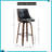 Black PU Leather Swivel Bar Stools with Tufted Back and Footrest, Set of 2