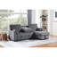 Canapé-lit modulaire en tissu gris foncé Emmy