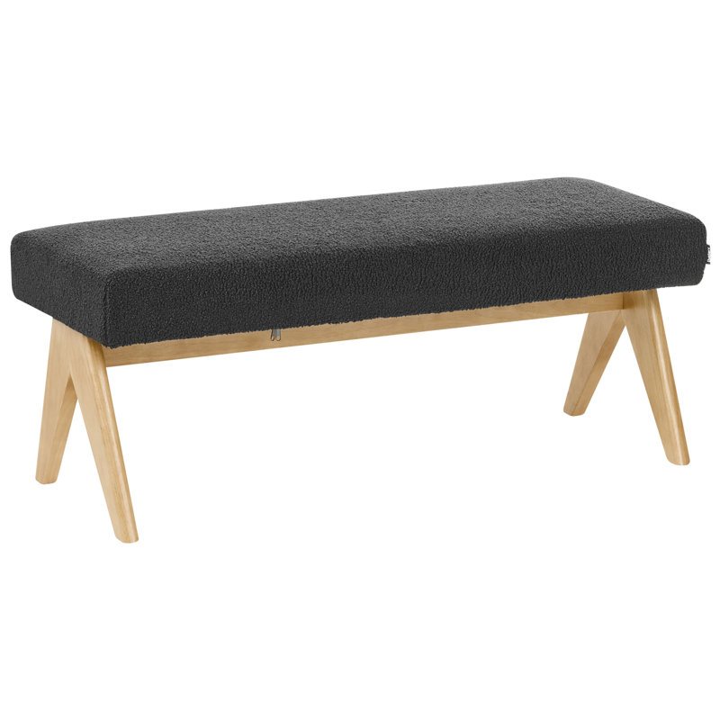 Bench Drumheller Boucle, Light Yellow Wood, Black