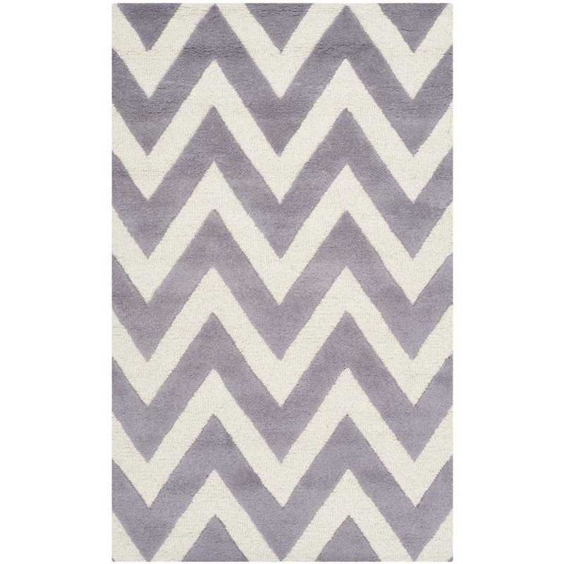 Motoi Chevron Wool Hand Woven Area Rug, Rectangle 91 x 152cm