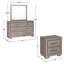 Ensemble de chambre avec lit tapissier, commode, miroir et 2 tables de chevet Ennesley-80128778-138419288