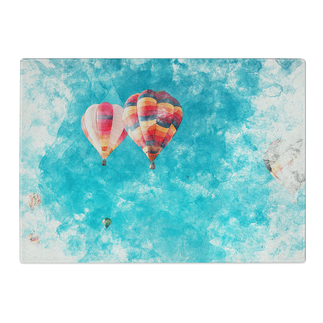 Tempered Glass Hot Air Balloons on the Rise Chopping Board
