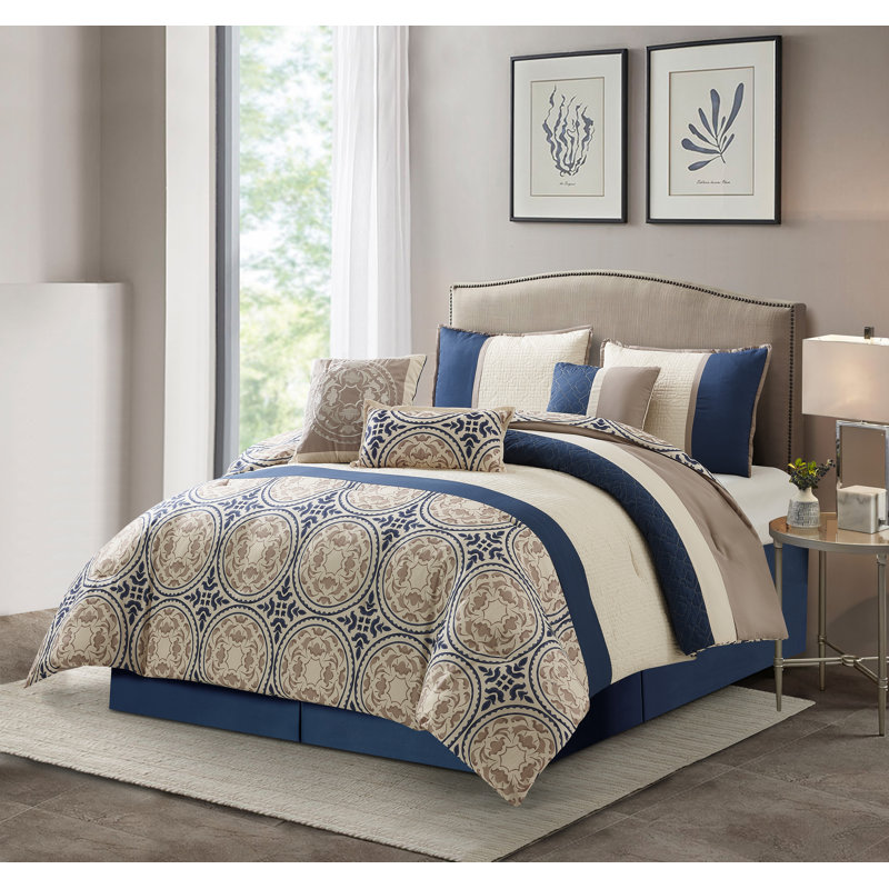 Camila Comforter Set, Queen Comforter + 6 Additional Pieces, Blue