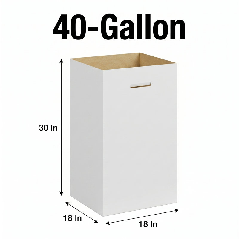 Ensemble de 10 poubelles en carton ondulé jetables 40 gallons