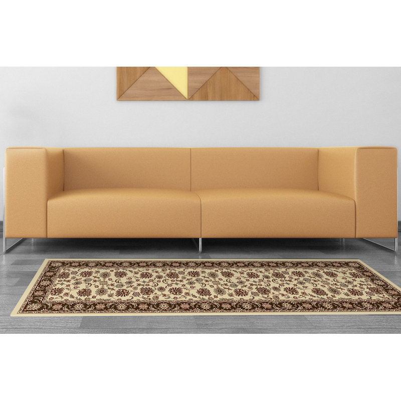 Tapis crème/brun Atterbury, Tapis de couloir : 2 pi 2 po x 7 pi 7 po