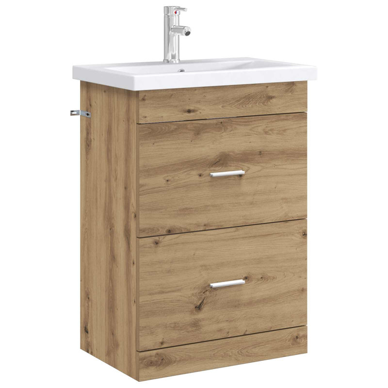 56cm Bathroom Vanity Base Only, Artisan Oak
