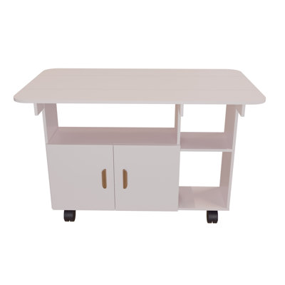 Modern Movable Folding Dining Table for Small Spaces,Rectangle Drop Leaf Dining Table with Wheels Kitchen Table with Drawer for Dining, Living Room,White