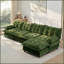 Canapé modulaire en L en chenille avec repose-pieds-143463262