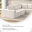 116 po Canapé modulaire carré en polyester 5 pièces à accoudoirs carrés gris-794938019