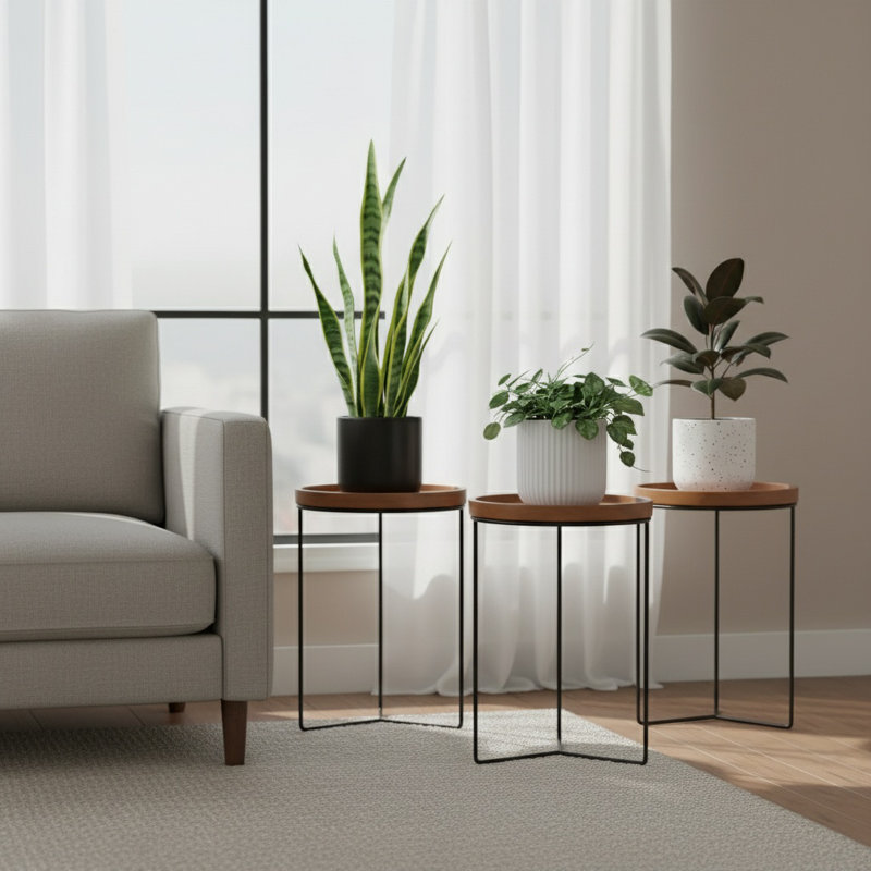  Support pour plante en bois à base triangulaire 19 po - paquet de 3
