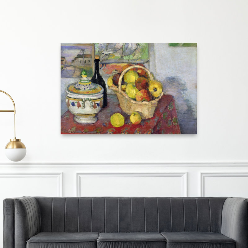 Still Life With Tureen, C.1877 Abstract Contemporary Fruit Wall Art Print by Paul Cezanne - Wrapped Canvas Print