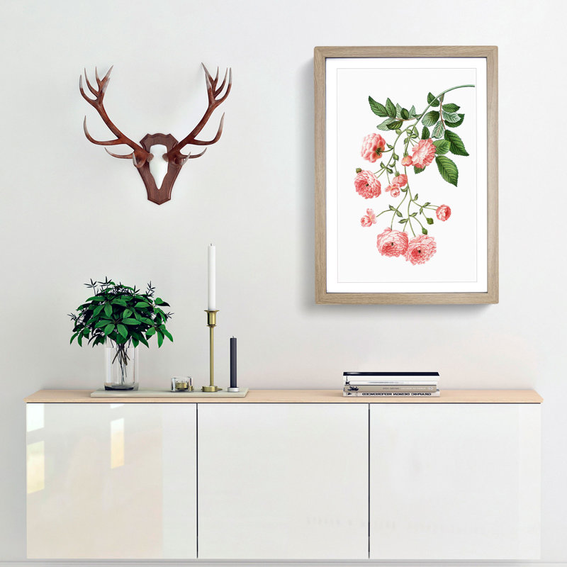 Rambler Roses by Pierre-Joseph Redoute - Picture Frame Painting Print, Oak Framed, 65cm H x 48cm W x 2cm D