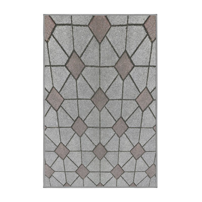 Tapis gris tissé à la machine