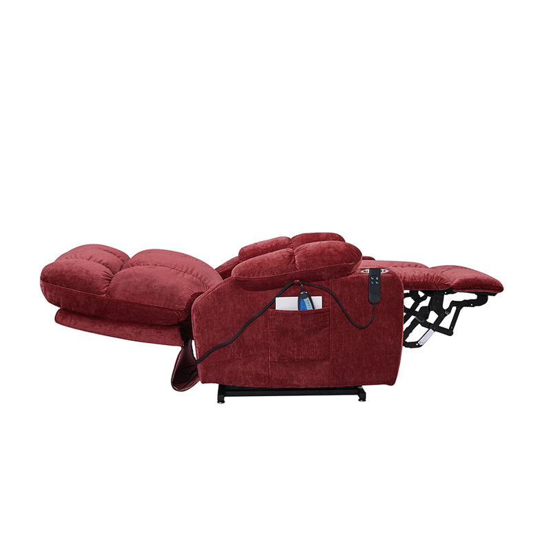 Fauteuil inclinable électrique Elnora, Tissu rouge