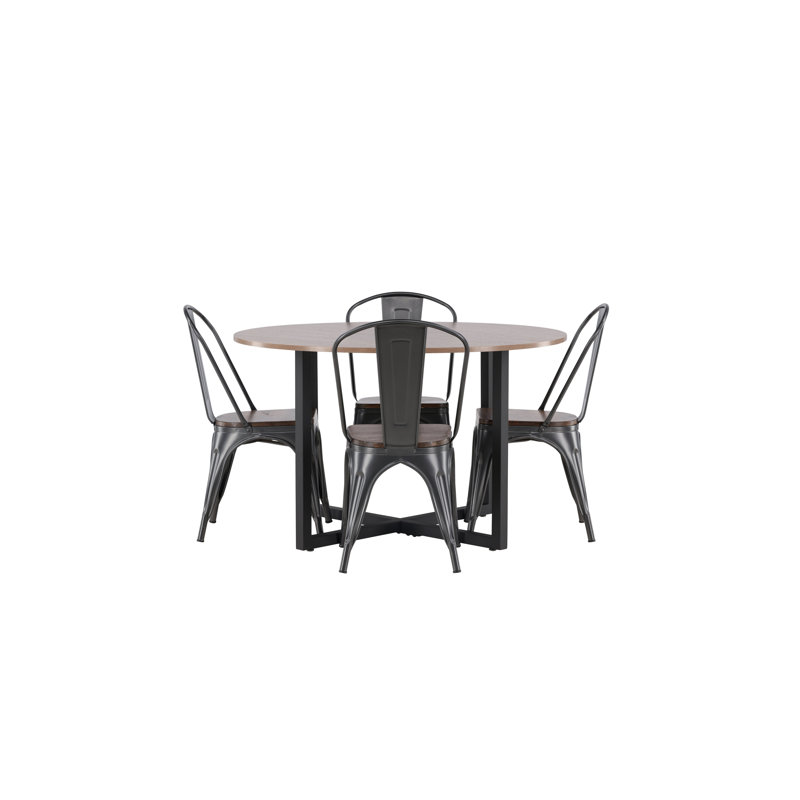 Tabor 4 - Person Dining Set, Walnut, Walnut