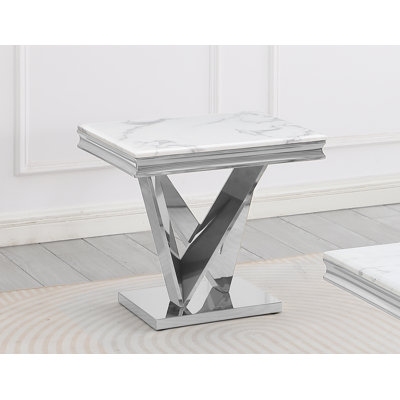  Yulianna 24" Marble End Table 