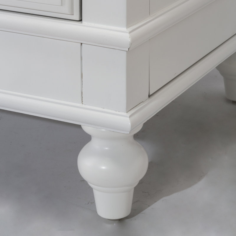 Table de chevet 3 tiroirs Adriel, Blanc
