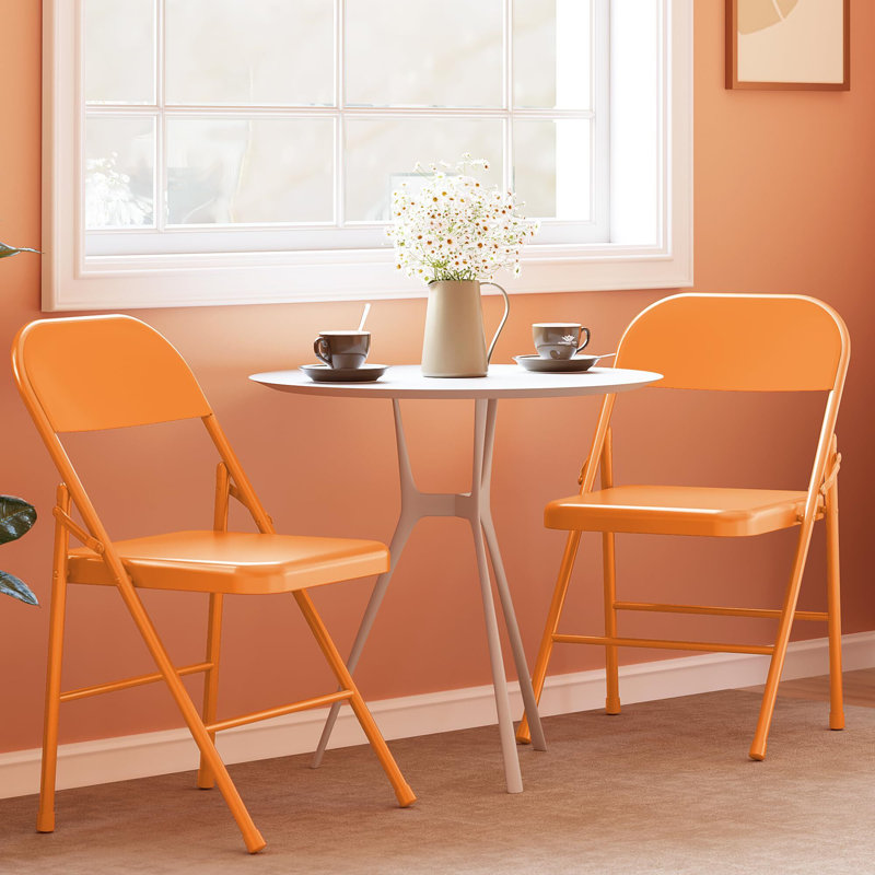 Makylie Counter Stool with Metal Frame, Orange