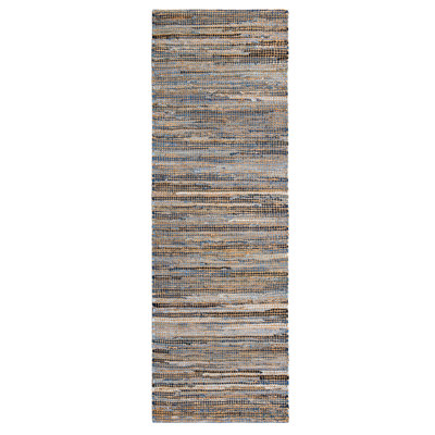 Tapis bleu / naturel / brun clair tissé à la main Levern