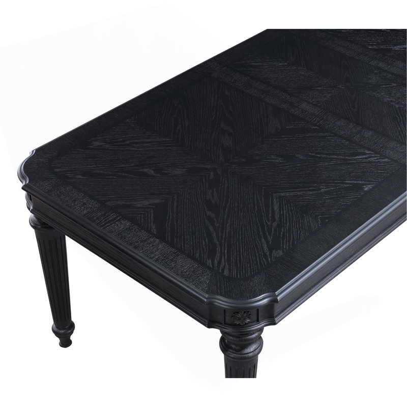 Mobilier de salle à manger traditionnel à rallonge brun foncé 18 po