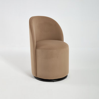 21.26" Wide Velvet Barrel Chair 360° Swivel Upholstered Seat