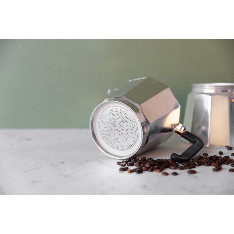 La Cafetière Venice Aluminium Espresso Maker, Silver, 15.2cm H x 15.3cm W x 9.5cm D