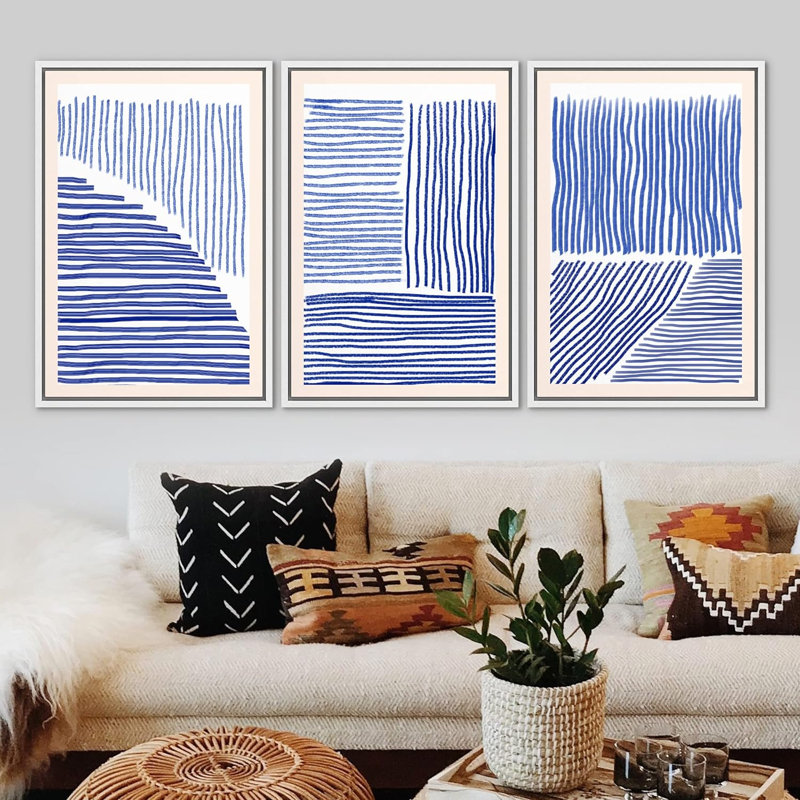 Impression sur toile 3 pièces, H 36 po x l 24 po x P 1,5 po, Blanc