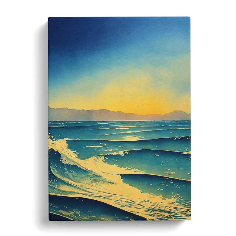 Watercolour Seascape Vol.3 - Wrapped Canvas, 50cm H x 35cm W x 3cm D