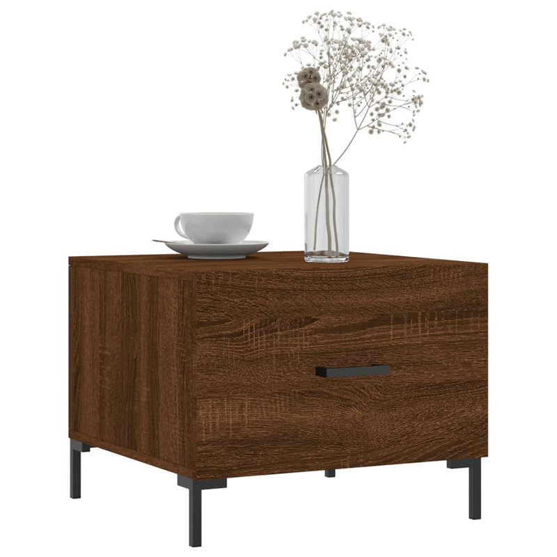 Four Leg Coffee Table with Storage, brown oak