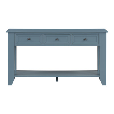 U_Style 55.4" Modern Entryway Console Table With Three Storage Drawers,Sideboard With Poplar Legs And Metal Handles ,Contemporary Narrow Sofa Table Fo by Latitude Run
