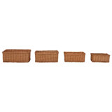 vidaXL Nesting Basket Set Brown Willow Small, Medium, Large, Extra Large