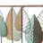 Wood Cutout Leaf Home Wall Decor with Green and Black Metal Wire Accents
