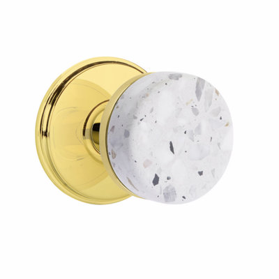 Ensemble de boutons de passage Emtek Select, rosette Watford, tige conique, bouton Terrazzo clair, CF