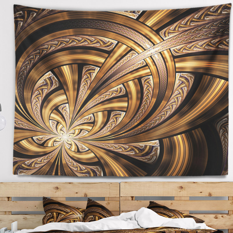 Tapisserie fleur abstraite fractale, H 50 po x l 60 po