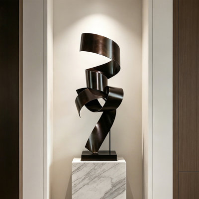 40.55"Bronze And Black Abstract Art Fiberglass Sculpture Ornament