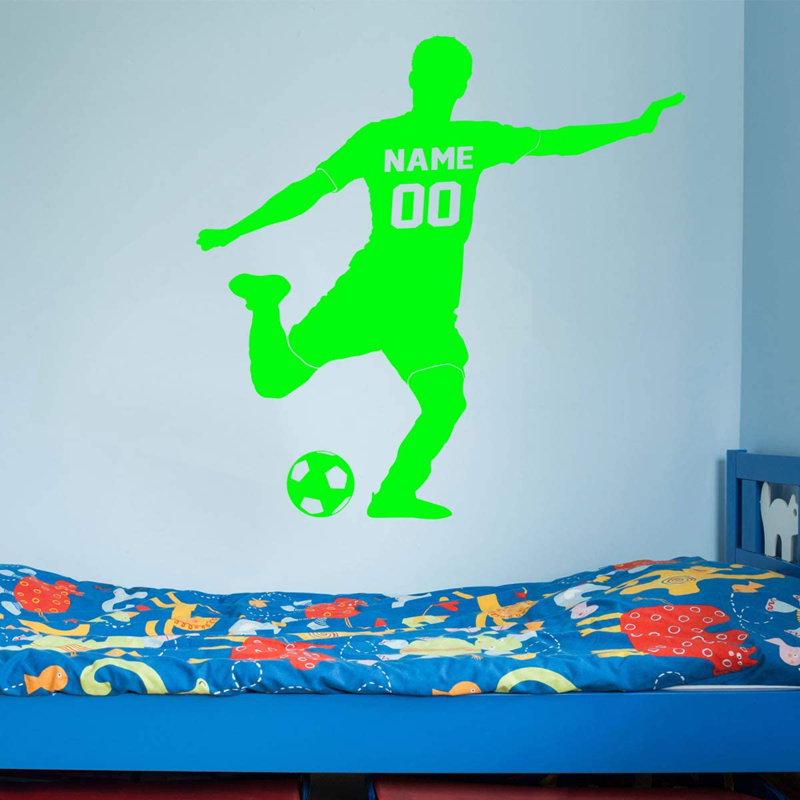 Adhésif décoratif footballeur, H 23 po x l 23 po, Vert lime