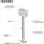 Lampe sur pied moderne 61 po pour salon Diyan, finition nickel brossé, abat-jour en lin blanc pur