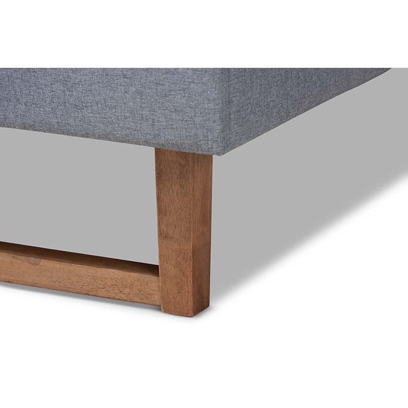Chealsy Platform Bed, Queen, Dark Gray/Ash walnut