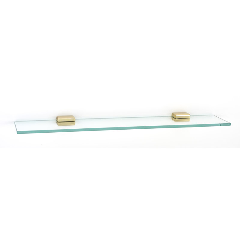 Cube Wall Shelf, Polished Brass, 18"