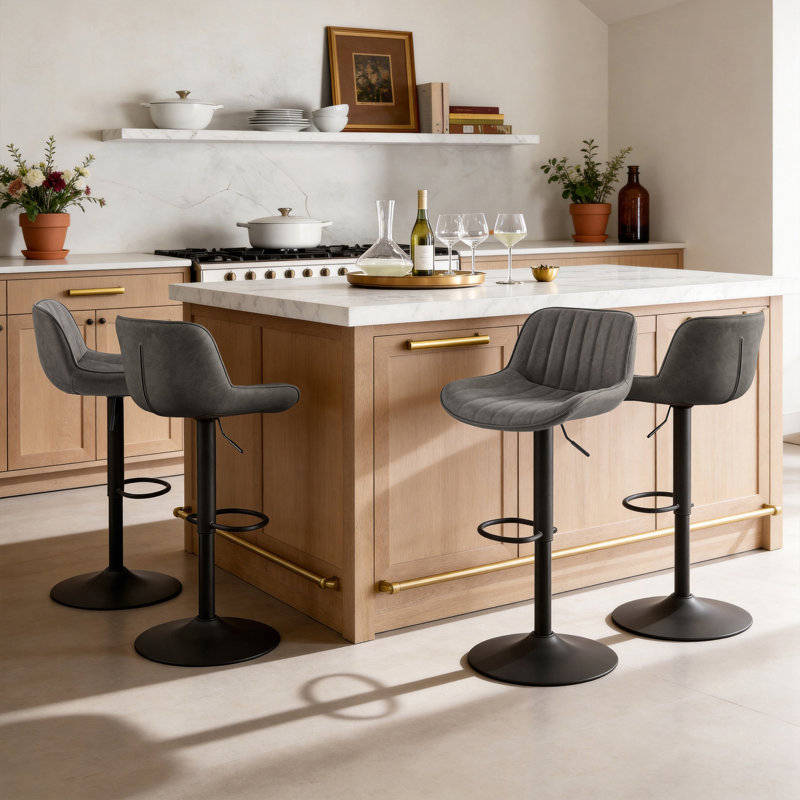 Tabouret pivotant à hauteur réglable, Gris / Noir