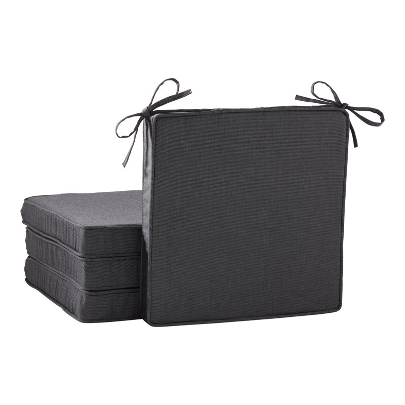 Sunbrella Outdoor Dining Chair Seat Pad, Canvas Coal