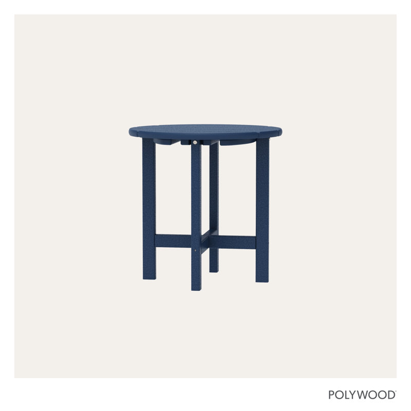 POLYWOOD Round 18" Side Table, Navy