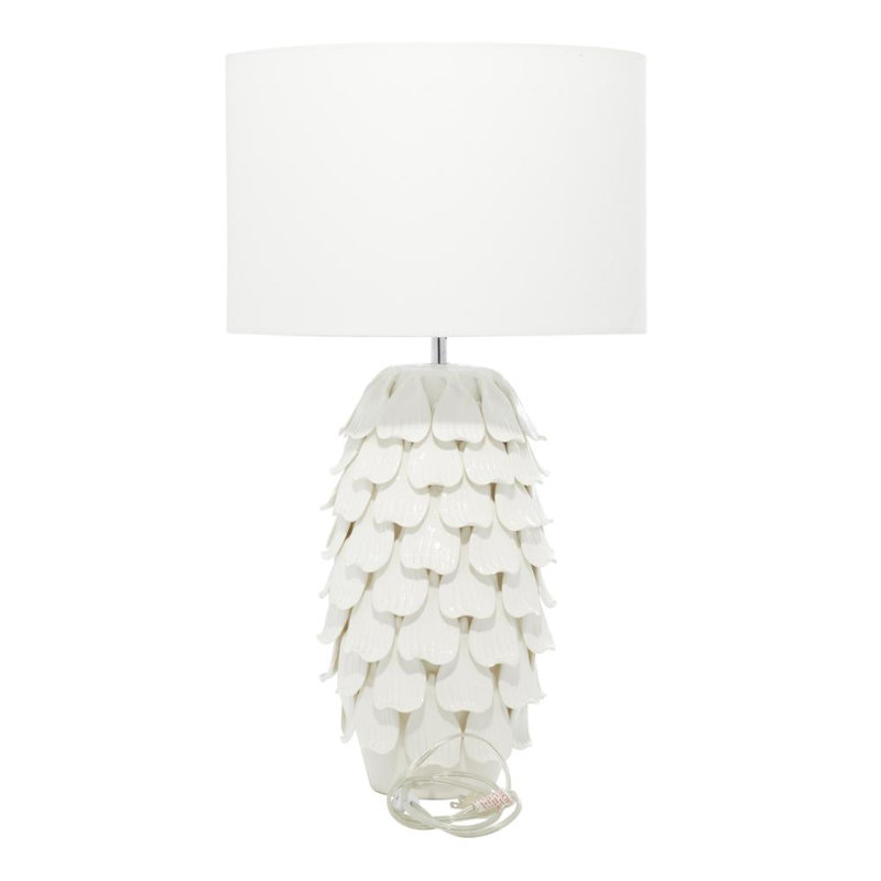 Ceramic Layered Petal Table Lamp, White