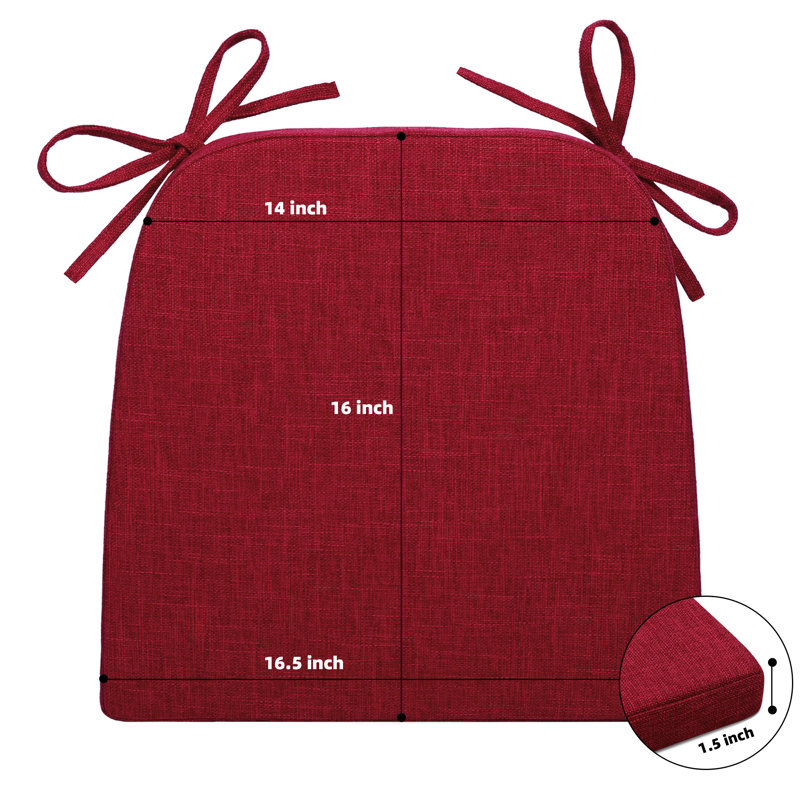 Coussin de chaise d'intérieur 1,5 po, Vin rouge