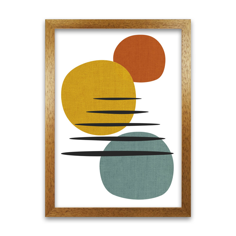 Mid Century A Original - No Frame Print, 84cm H x 59cm W x 3cm D, Oak Frame