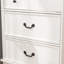 Commode décorative de ferme avec porte coulissante, 5 tiroirs et tablette réglable, blanc