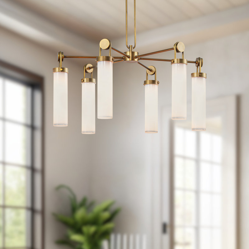 Wynwood 6 - Light Chandelier, Vintage Brass