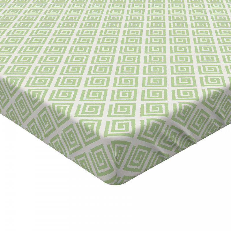 Microfiber Geometric Fitted Sheet, Twin Fitted Sheet