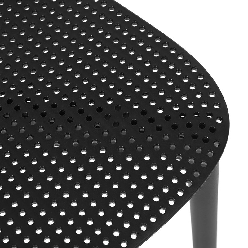 Chaise d’appoint empilable en noir Shiffer