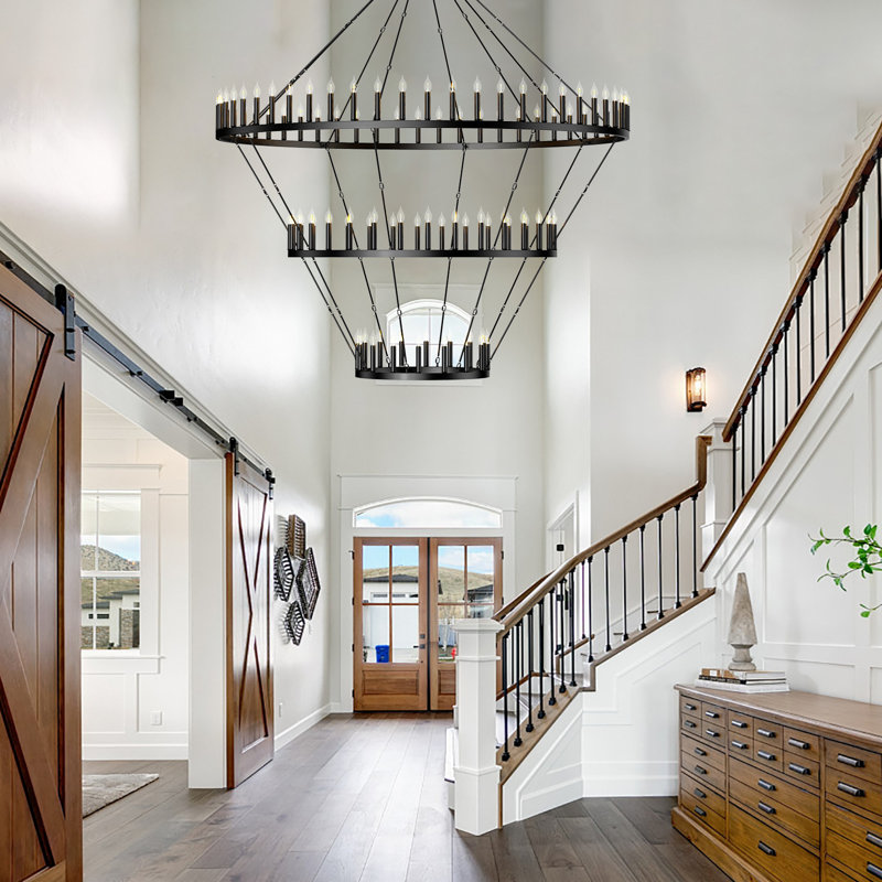 Allaynah Wagon Wheel Chandelier, 100.62" H x 78.74" W x 78.74" D